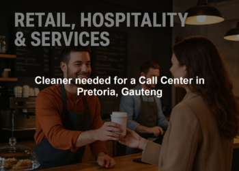Cleaner needed for a Call Center in Pretoria, Gauteng