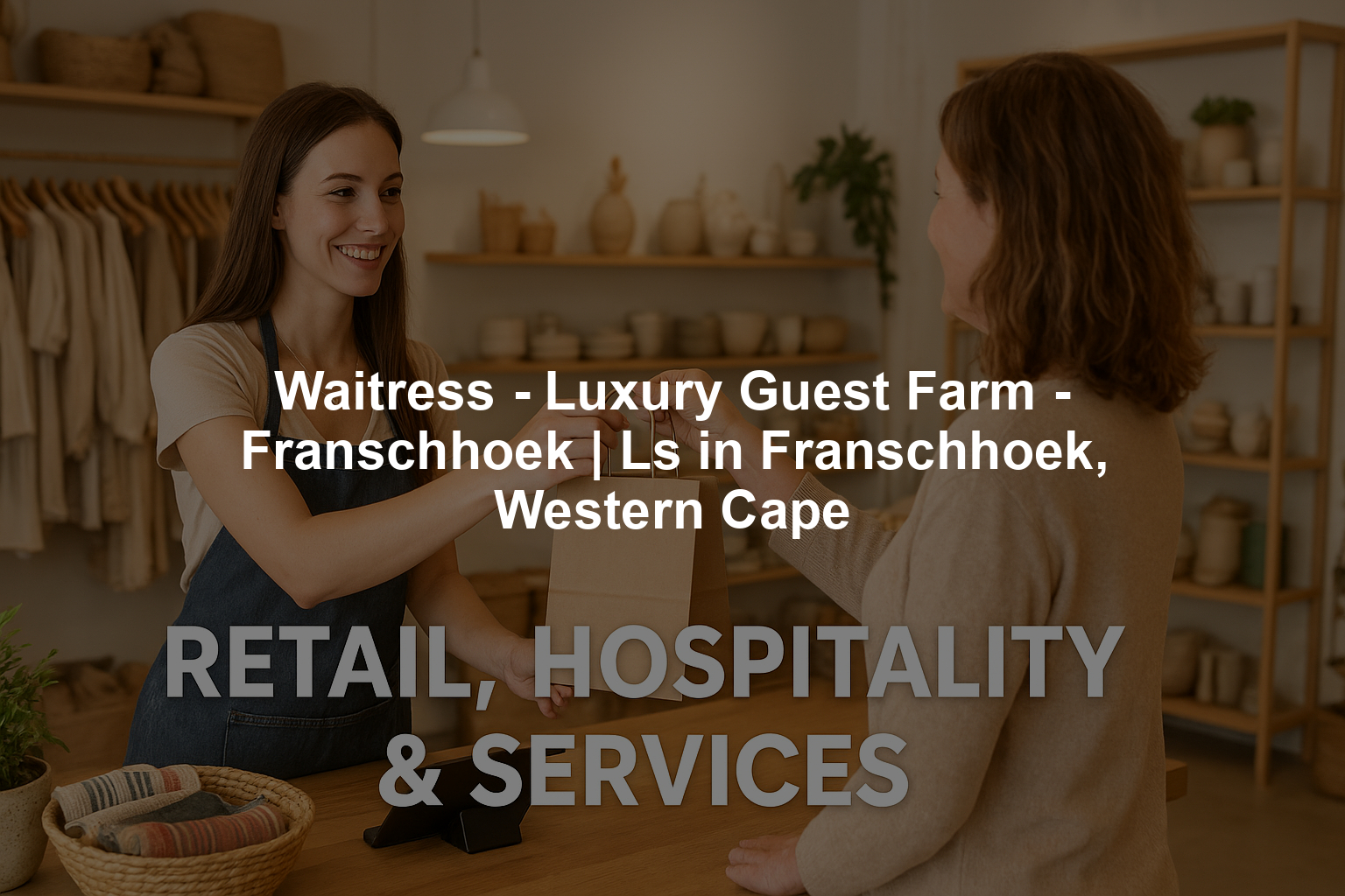 Waitress - Luxury Guest Farm - Franschhoek | Ls in Franschhoek, Western Cape